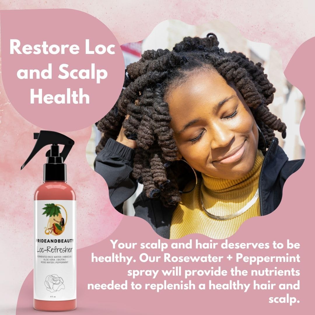 Rose Water Peppermint Itch Spray for Locs and Dreadlocks - 12oz