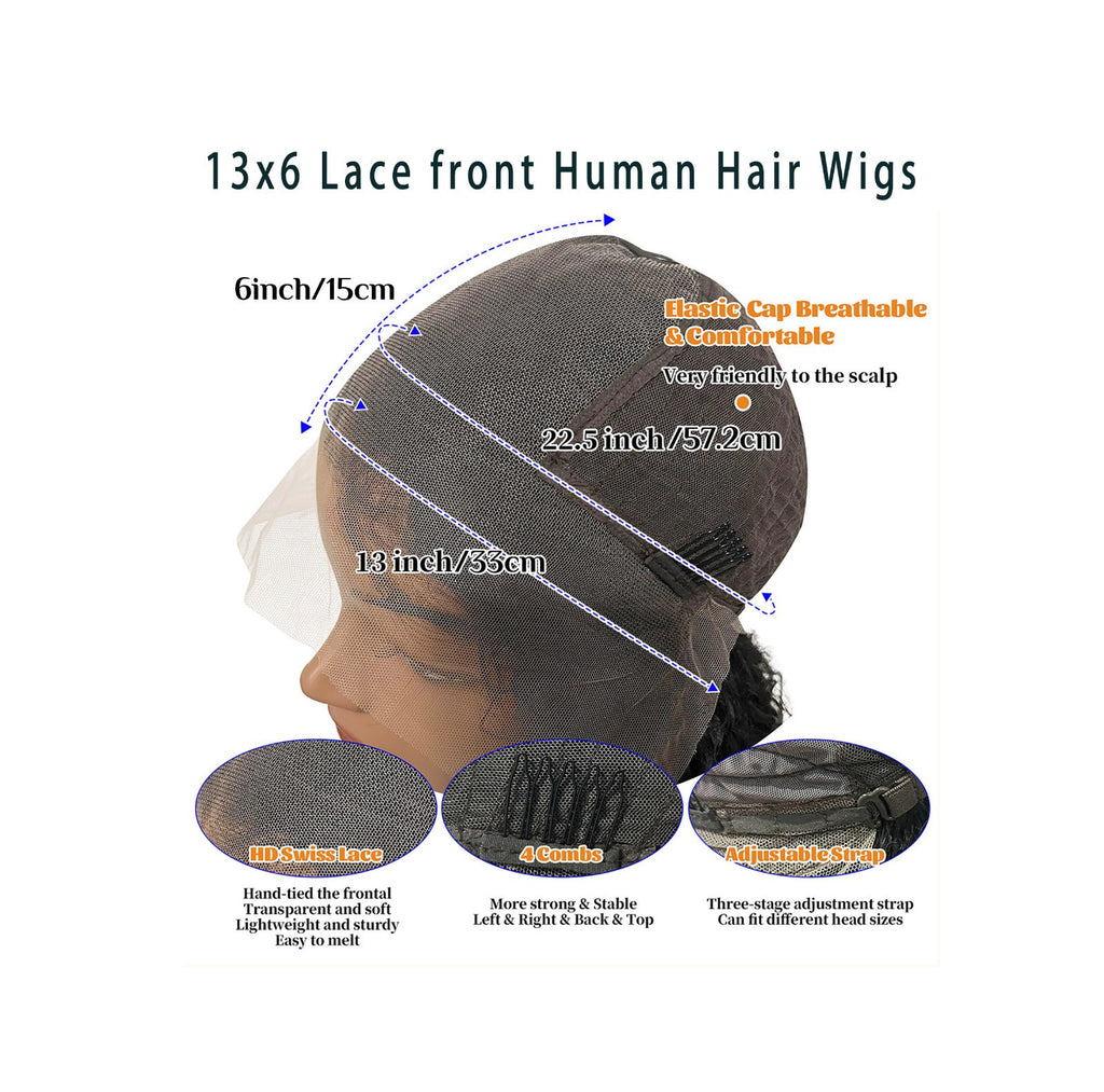 Brazilian Virgin Water Wave Lace Wigs 200% Density Ombre 1B/30 Seamless Hairpiece