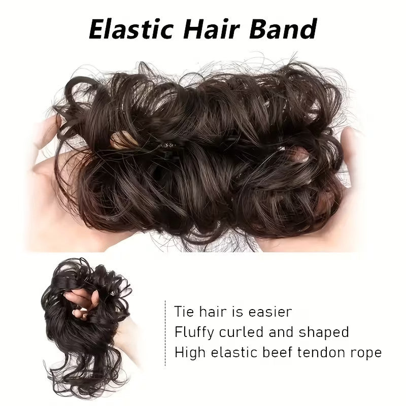 Messy Bun Hair Piece with Scrunchie - Natural Look Hair Extensions for Updos