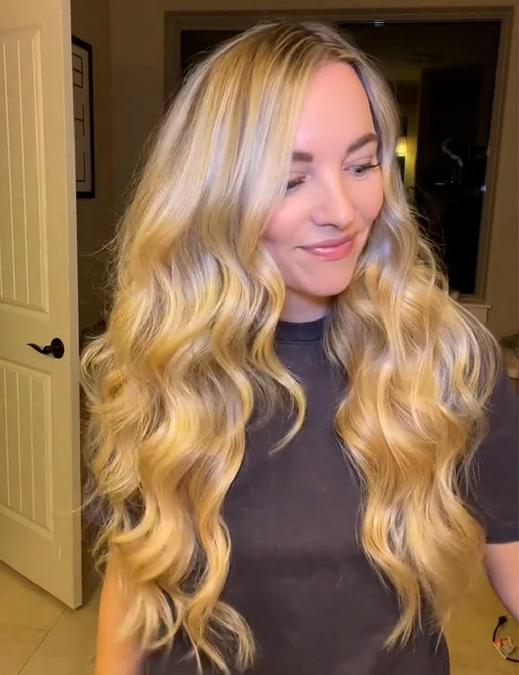 Extra Long 1 Inch Ceramic Tourmaline Curling Iron for Long Hair - Professional Styling Tool