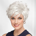 Voluminous Short Synthetic Wig with Wavy Layers and Bangs – Multiple Colors