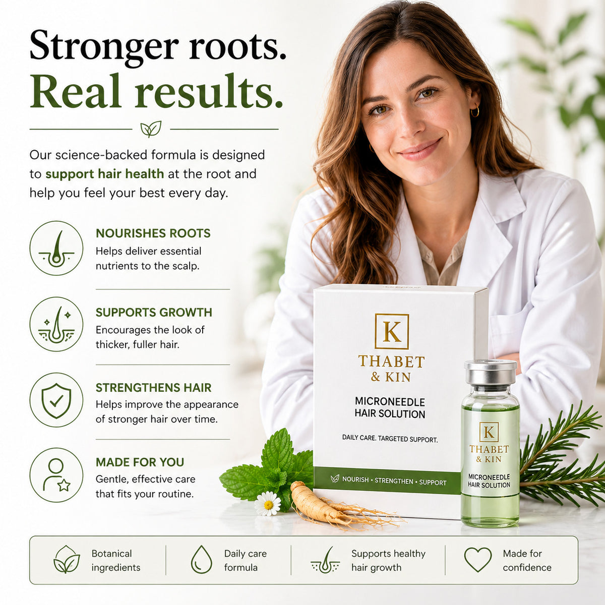 Hair Regrowth Serum for Men & Women - Thabet & KIN USA Hair Loss Treatment