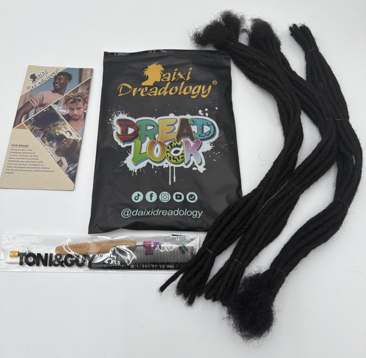 16-Inch Human Hair Loc Extensions - 30 Strands Afro Kinky Dreadlocks