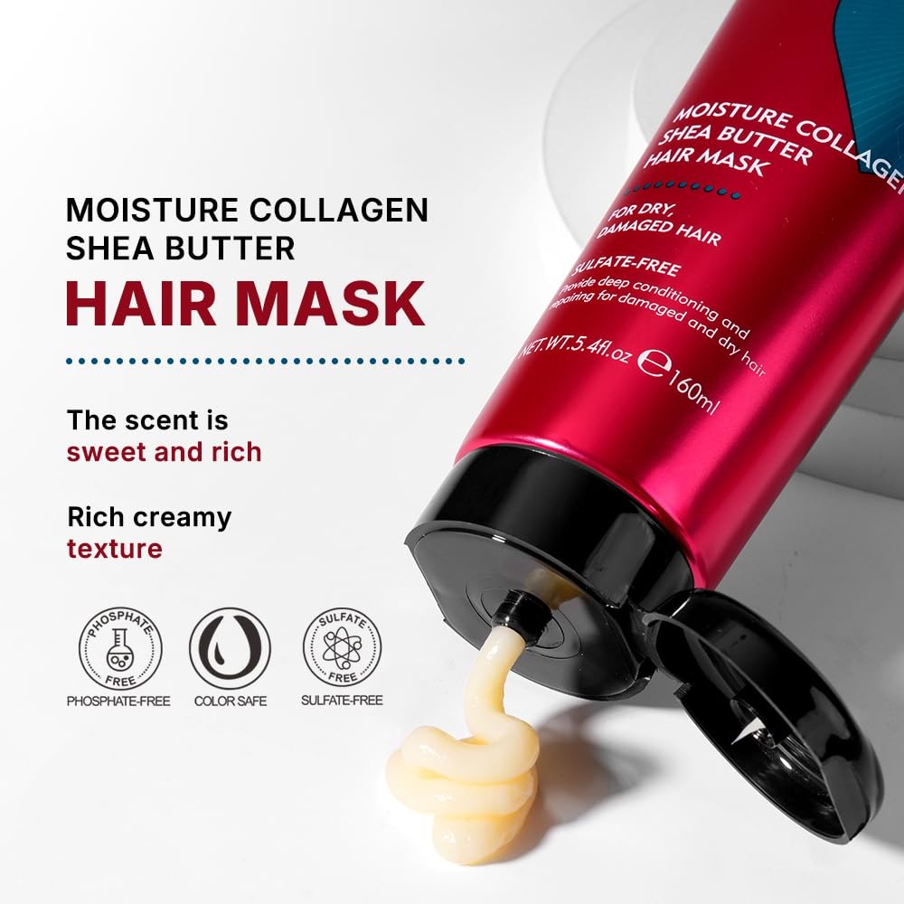 Deep Conditioning Hair Mask for Dry Hair with Collagen & Shea Butter