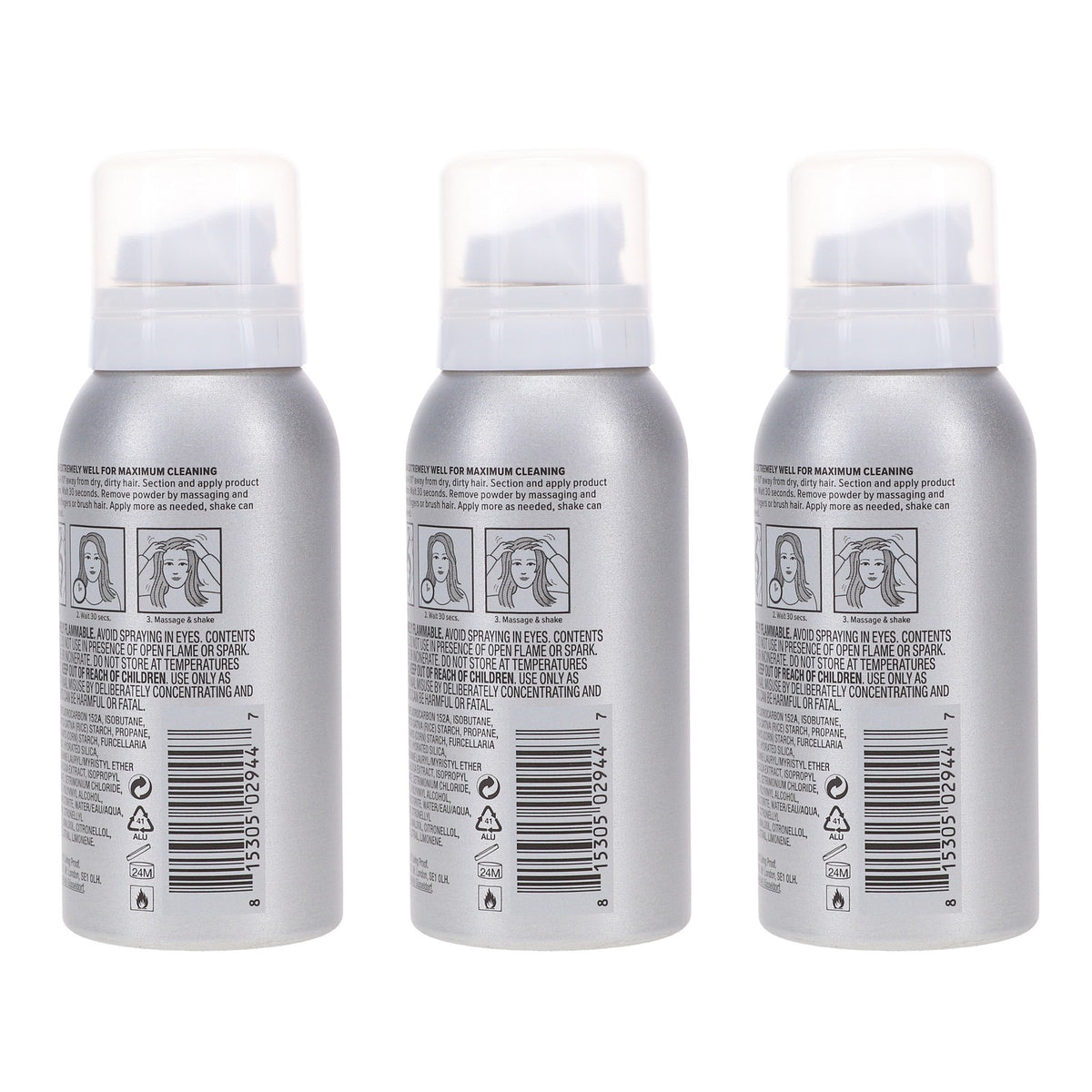 Dry Shampoo for Hair Cleaning & Freshness - 2.4 oz, 3 Pack