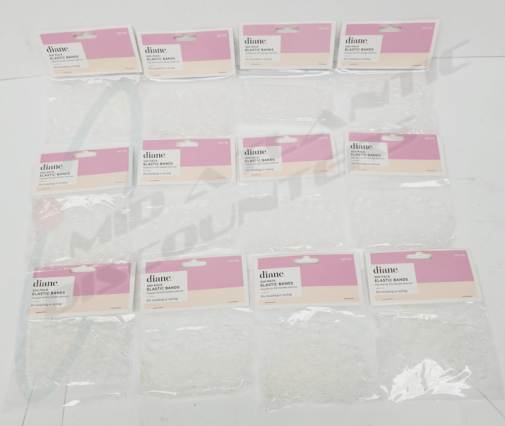 Bulk Clear Elastic Bands for Hair Braiding & Styling - 12 Packs of 500