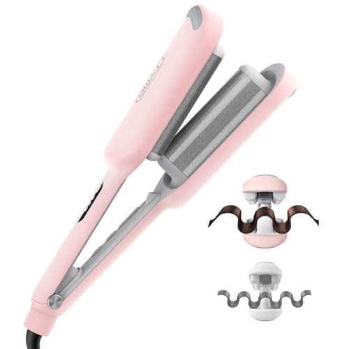 Ceramic Tourmaline Curling Iron 1.25 Inch Beach Waves Hair Curler - No Burn