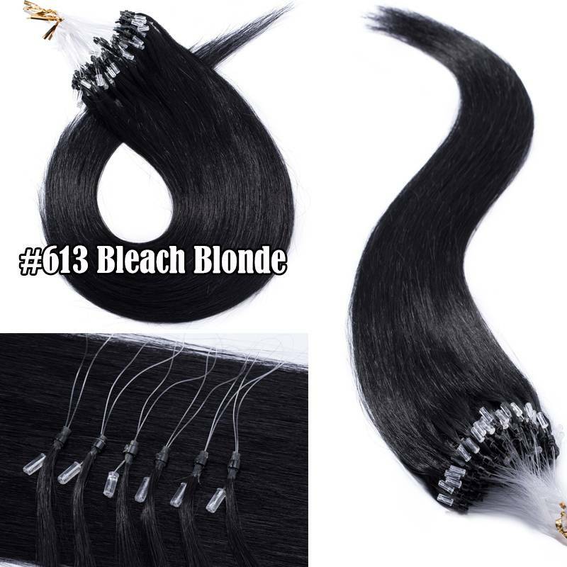 Human Hair Extensions Micro Loop Nano Beads Full Head - Multiple Colors & Lengths