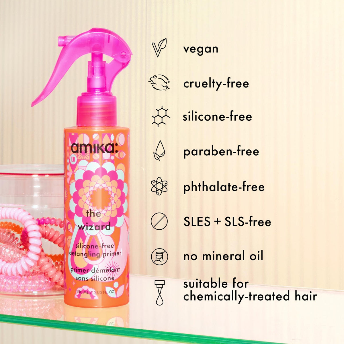Heat Protectant & Detangling Hair Primer - Silicone-Free, Up to 450°F