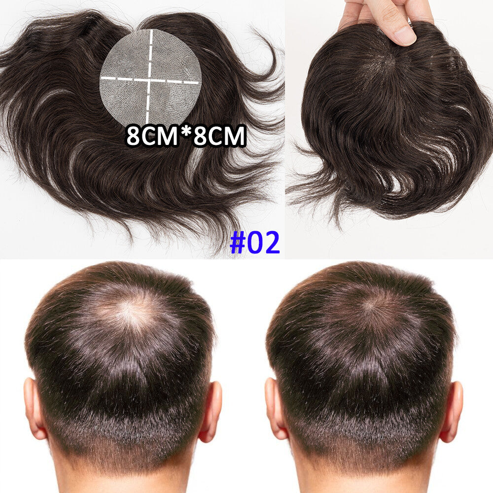 Men's Hair Patch Toupee for Bald Spot Full Skin Base Natural Remy Human Hair