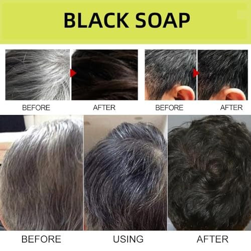 Gray Hair Darkening Shampoo Bar - Sulfate-Free Vegan Hair Care for Men & Women