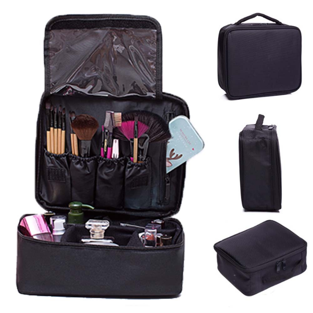 Travel Makeup Train Case Cosmetic Organizer with Waterproof Oxford Cloth