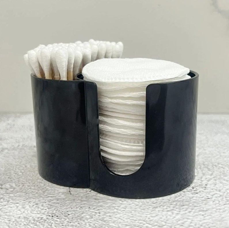 2-in-1 Acrylic Cotton Swab & Pad Storage Box Makeup Organizer Container