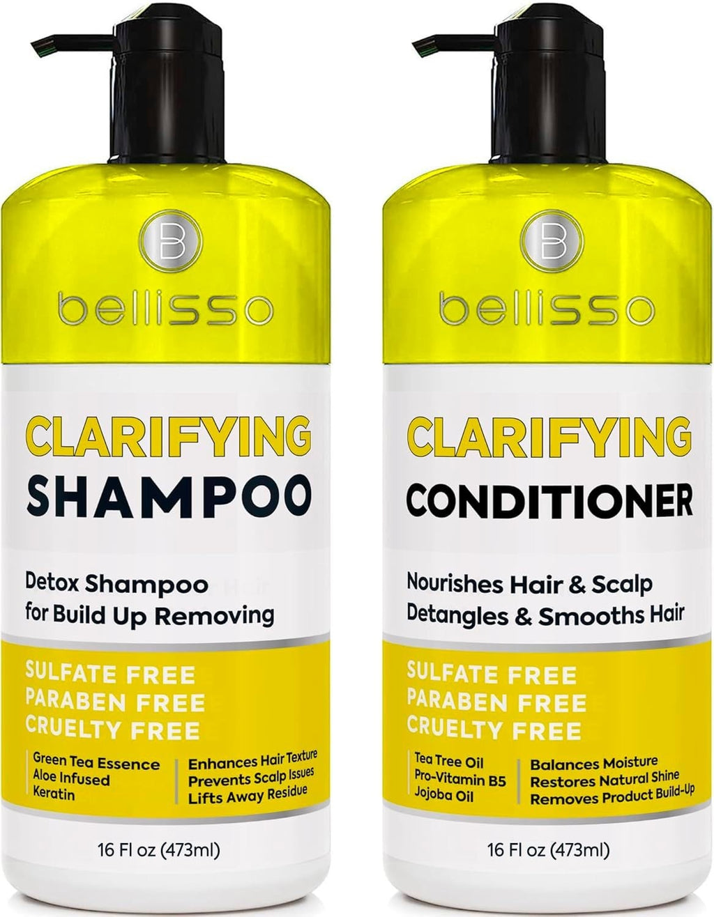 Sulfate-Free Clarifying Shampoo & Conditioner Set for All Hair Types - 32 oz