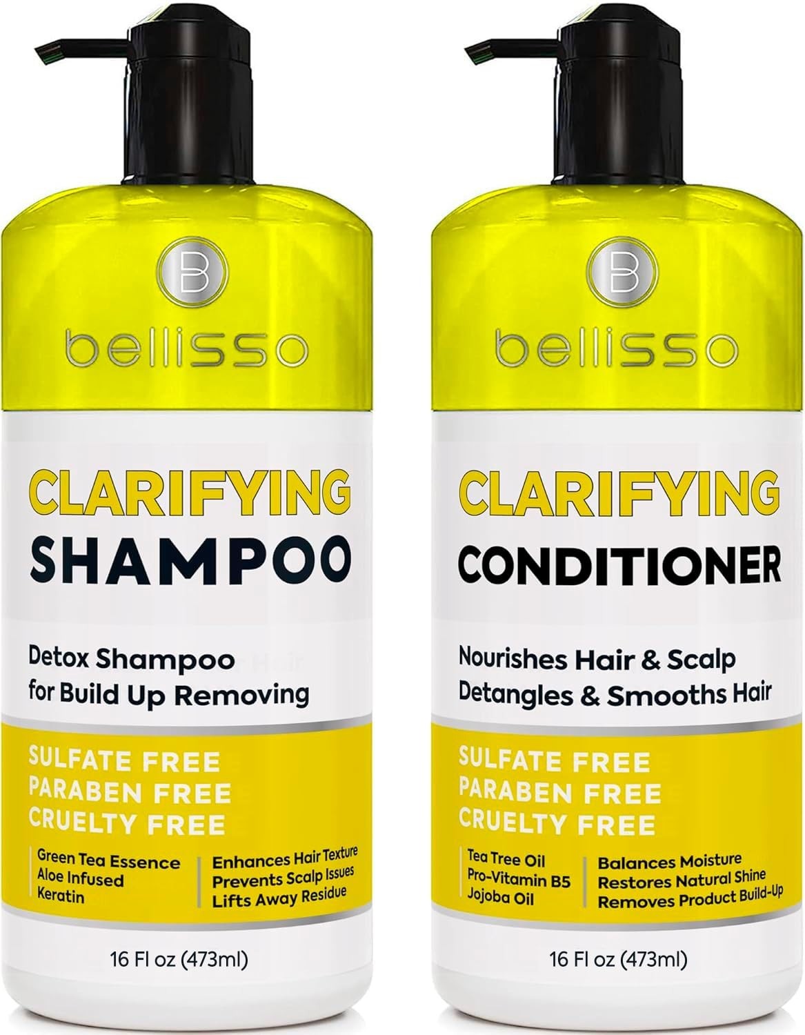 Sulfate-Free Clarifying Shampoo & Conditioner Set for All Hair Types - 32 oz