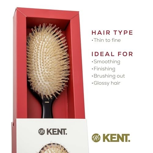 Oval Cushion Straightening Brush & Hair Detangler with Boar Bristles