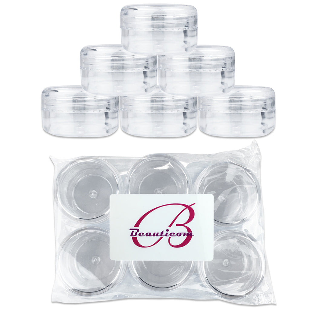 6 Pack 15ml Acrylic Plastic Sample Jars BPA Free for Cosmetics & Food Storage