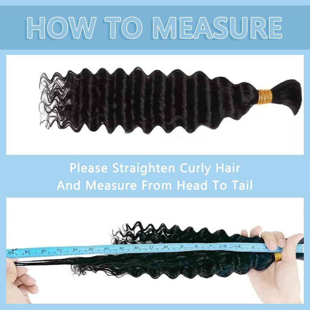 Deep Wave Human Braiding Hair 150g 6 Bundles 20 Inch for Boho Braids