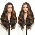 28 Inch Body Wave Lace Front Wig with Balayage Highlights - HD Lace, Pre-Plucked, Heat-Resistant Synthetic Wig