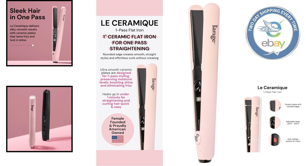 Ceramic Flat Iron for Hair - 1-Pass Frizz-Reducing Hair Straightener