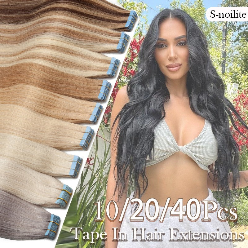 100g Invisible Tape-In Hair Extensions Remy Human Hair Full Head Thick