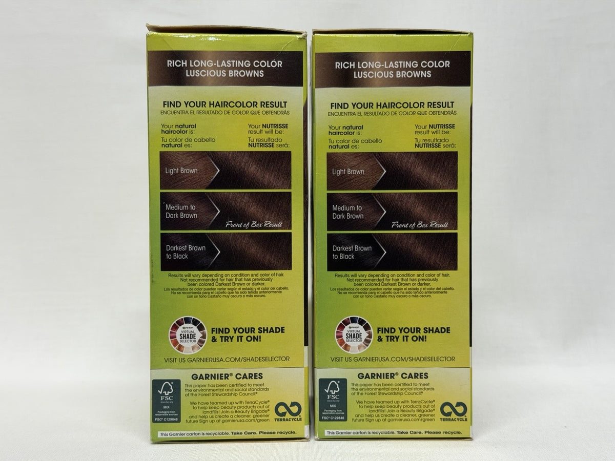 Garnier Nutrisse Hair Color #43 Dark Golden Brown Permanent Pack 2