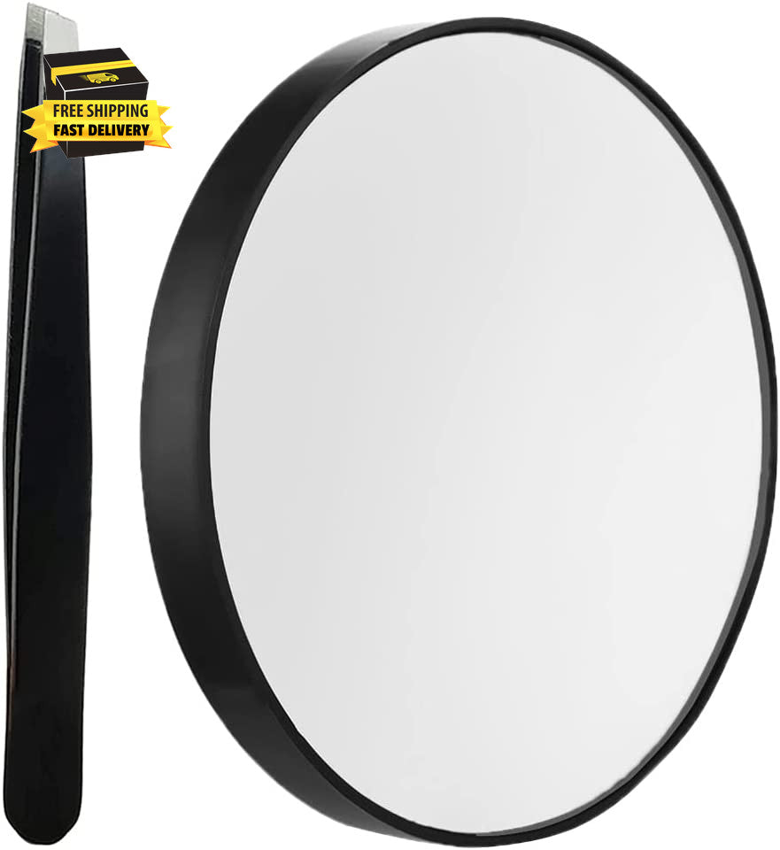 10X Magnifying Makeup Mirror with Suction Cups - Round Cosmetic Mirror for Facial Care