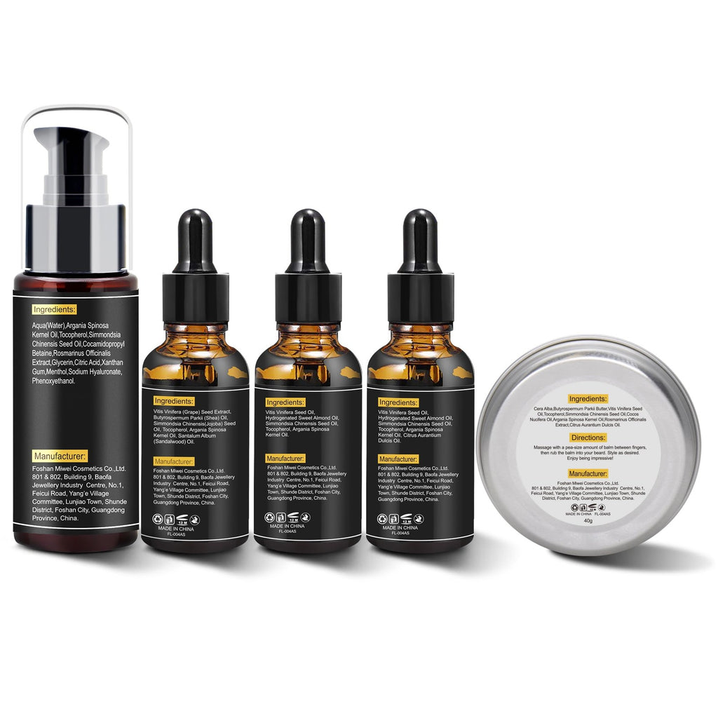 Men's Beard Care Kit with 3 Scented Oils, Grooming Gift Set for Dad & Husband