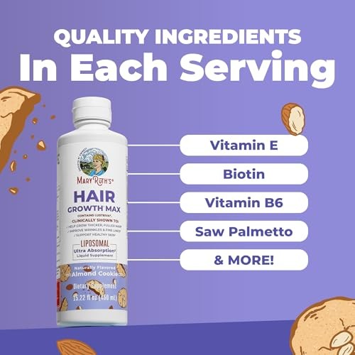 Hair Growth Max Liposomal Biotin - Thicker Hair & Skin Support, 15.22oz