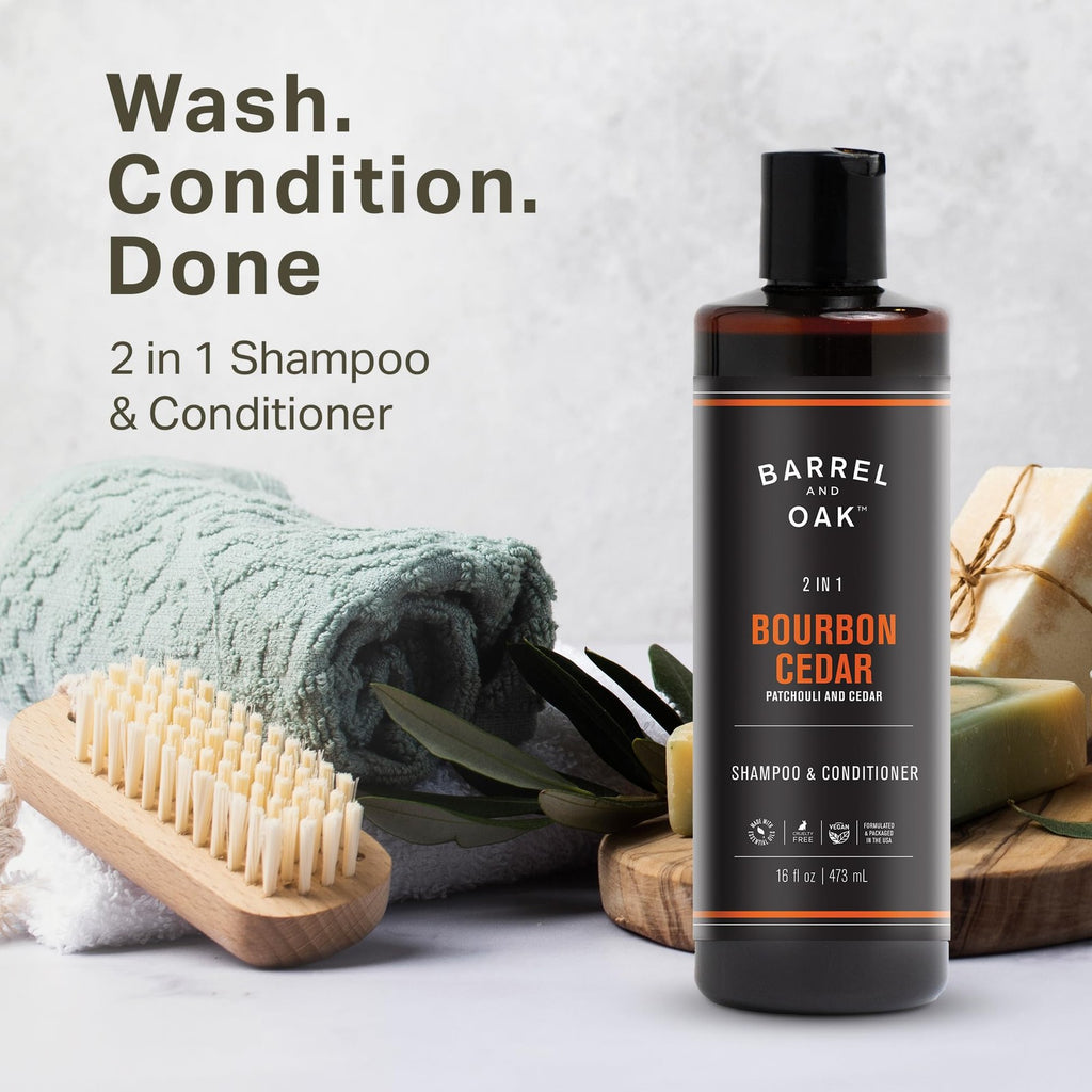 Men's 2-in-1 Shampoo & Conditioner with Natural Oils, 16 Fl Oz