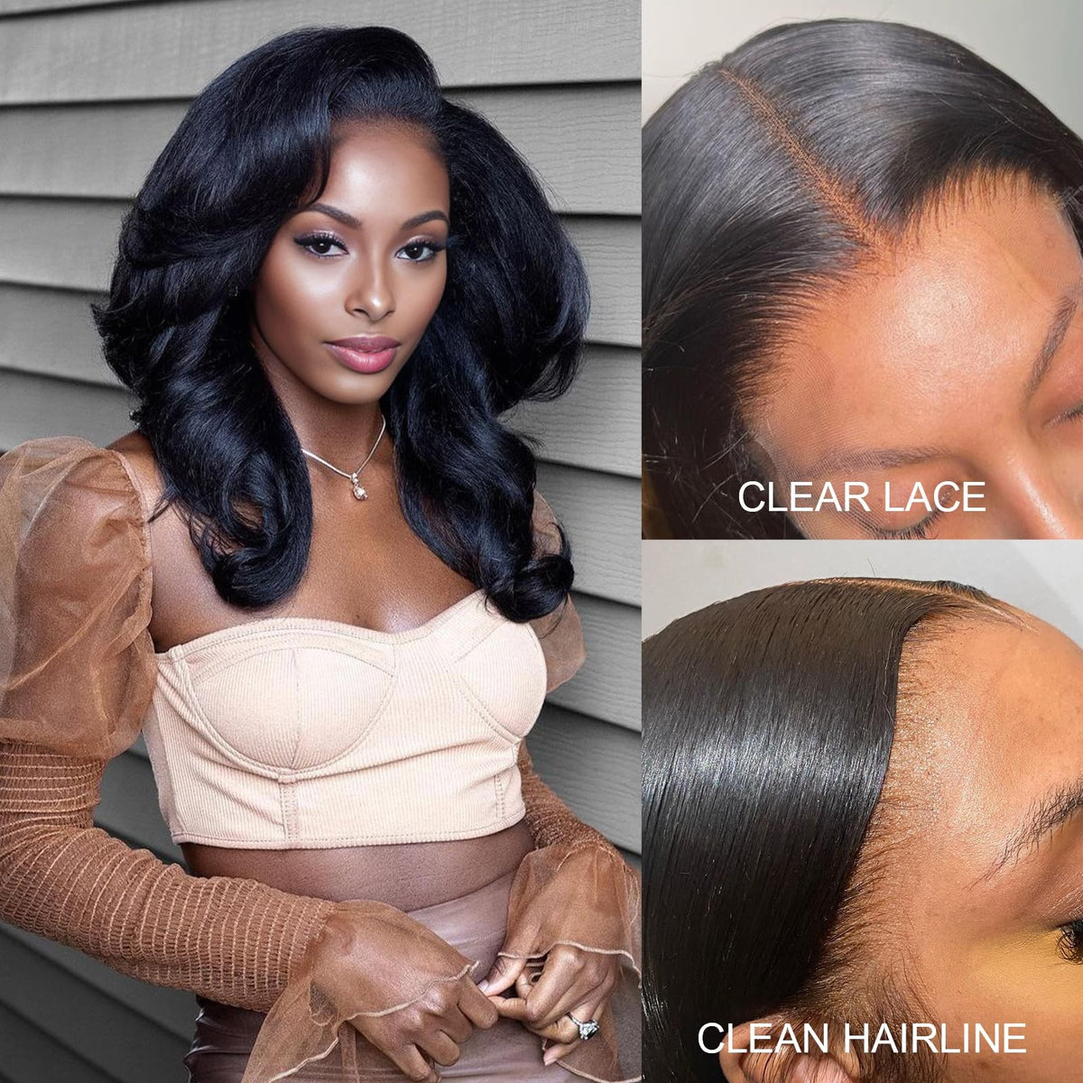Virgin Human Hair Lace Closure 5x5 Straight 12 Inch Pre Plucked