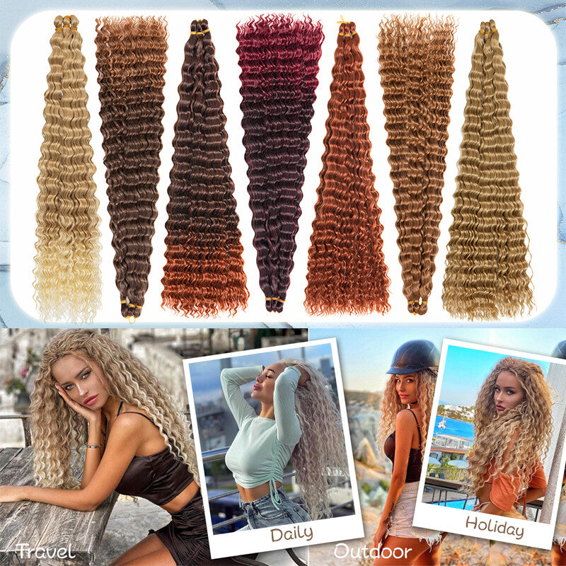 Water Wave Crochet Hair Extensions Afro Curly Braiding Hair Synthetic Braid