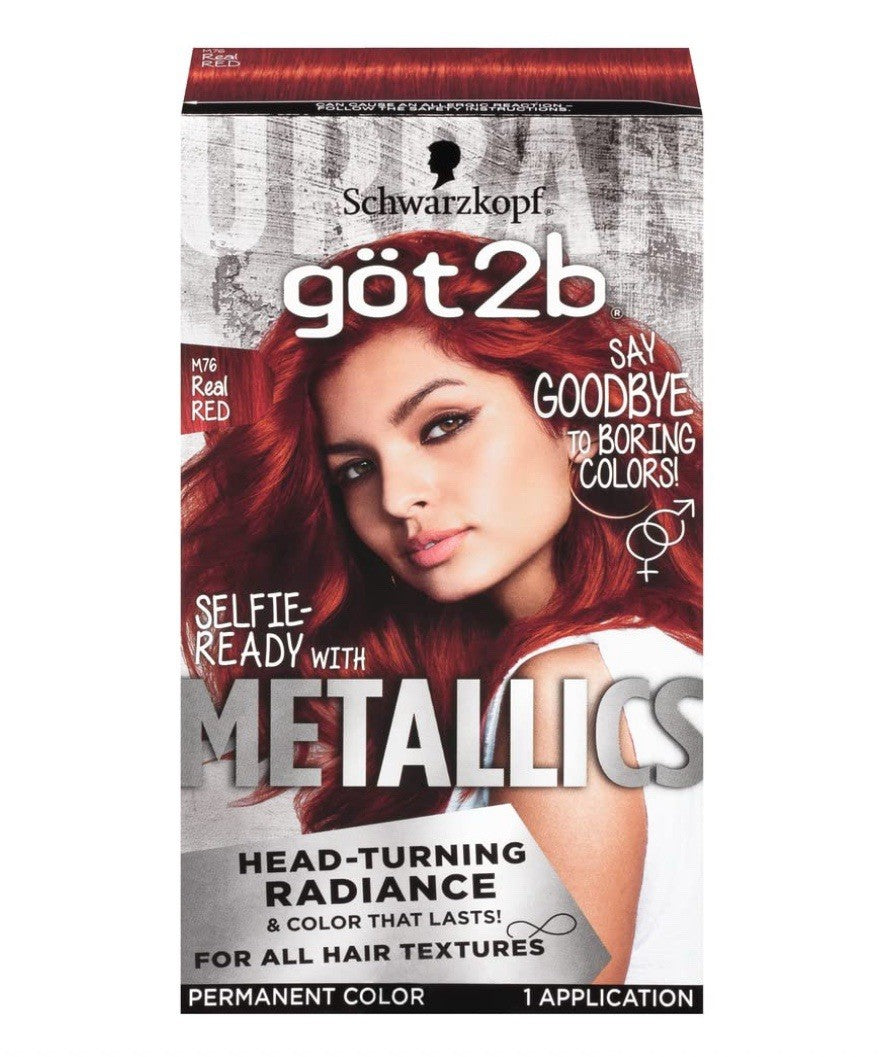 Got2b Metallic Permanent Hair Color Real Red M76 - 2 Pack