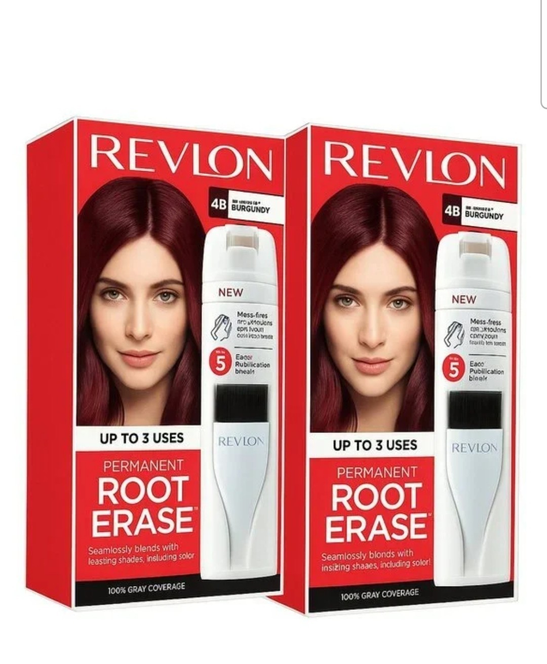 Revlon Root Erase Hair Color Kit 4B Burgundy Permanent Hair Dye 2 Pack