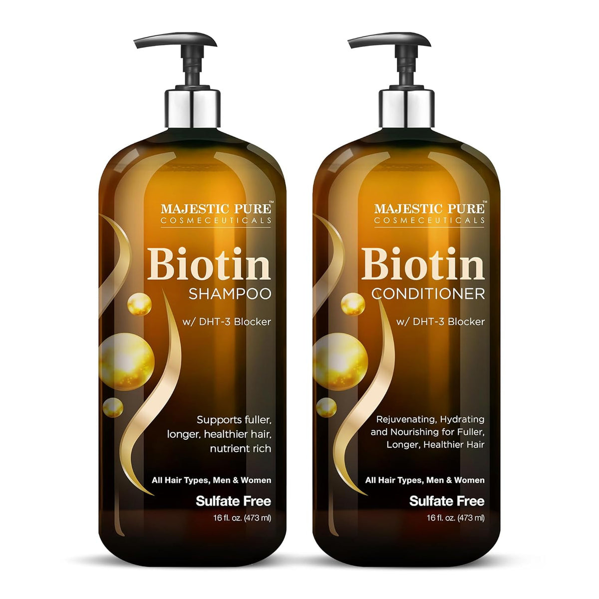 Biotin Shampoo & Conditioner Set for Healthy Hair - Sulfate Free, Nourishing, Hydrating