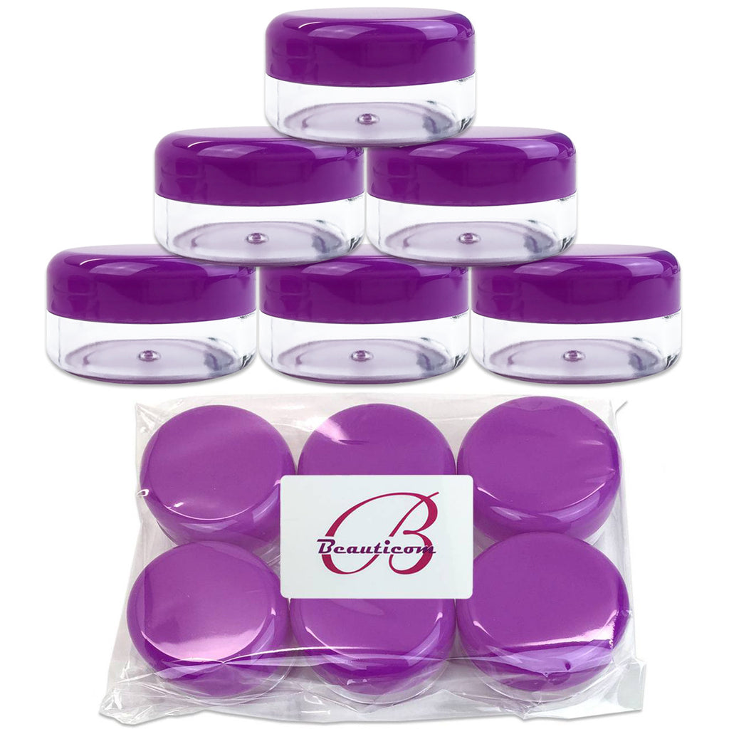 6 Pack 15ml Acrylic Plastic Sample Jars BPA Free for Cosmetics & Food Storage