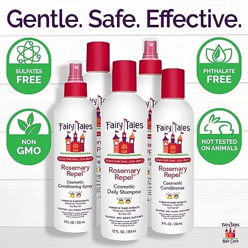 Kids Lice Prevention Shampoo Conditioner & Spray Set - Natural Repellent Trio