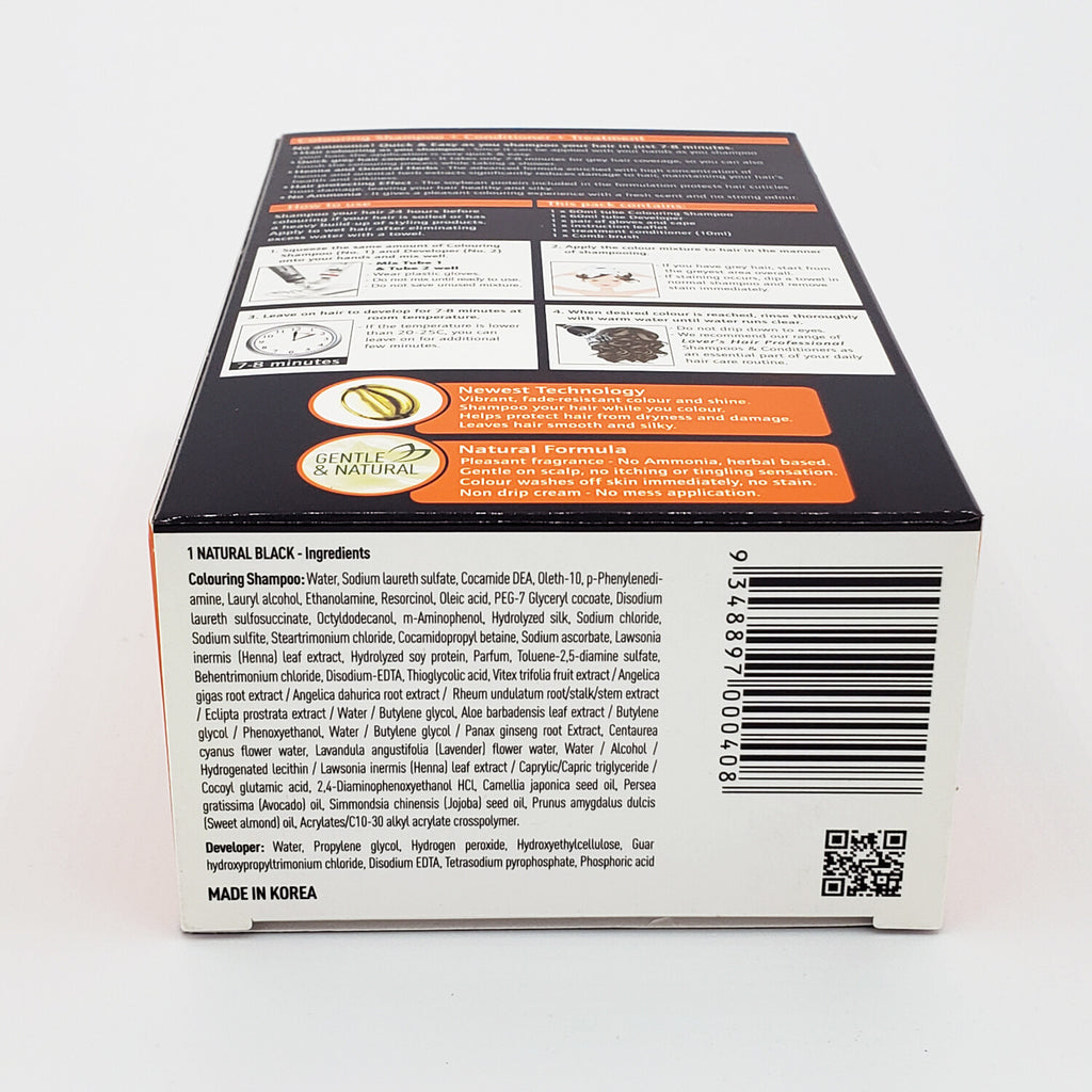 Hair Coloring Shampoo Natural Black, Brown & Mahogany - Organic Henna & Herbal Extracts