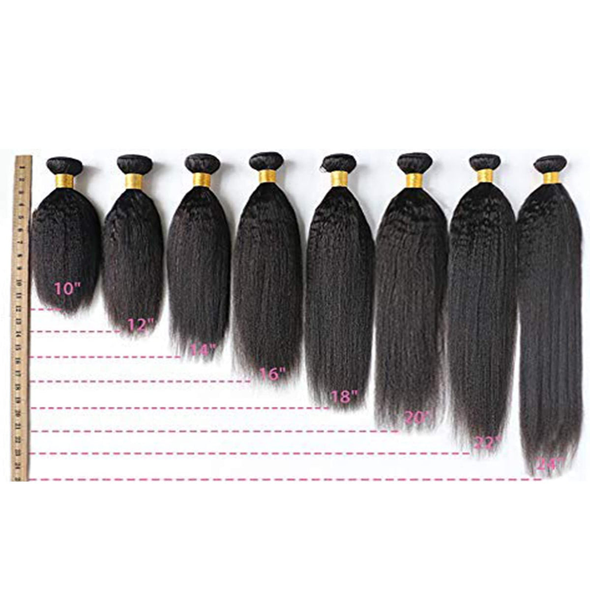 Brazilian Kinky Straight Human Hair Weave Bundles 18 Inch - Virgin Hair