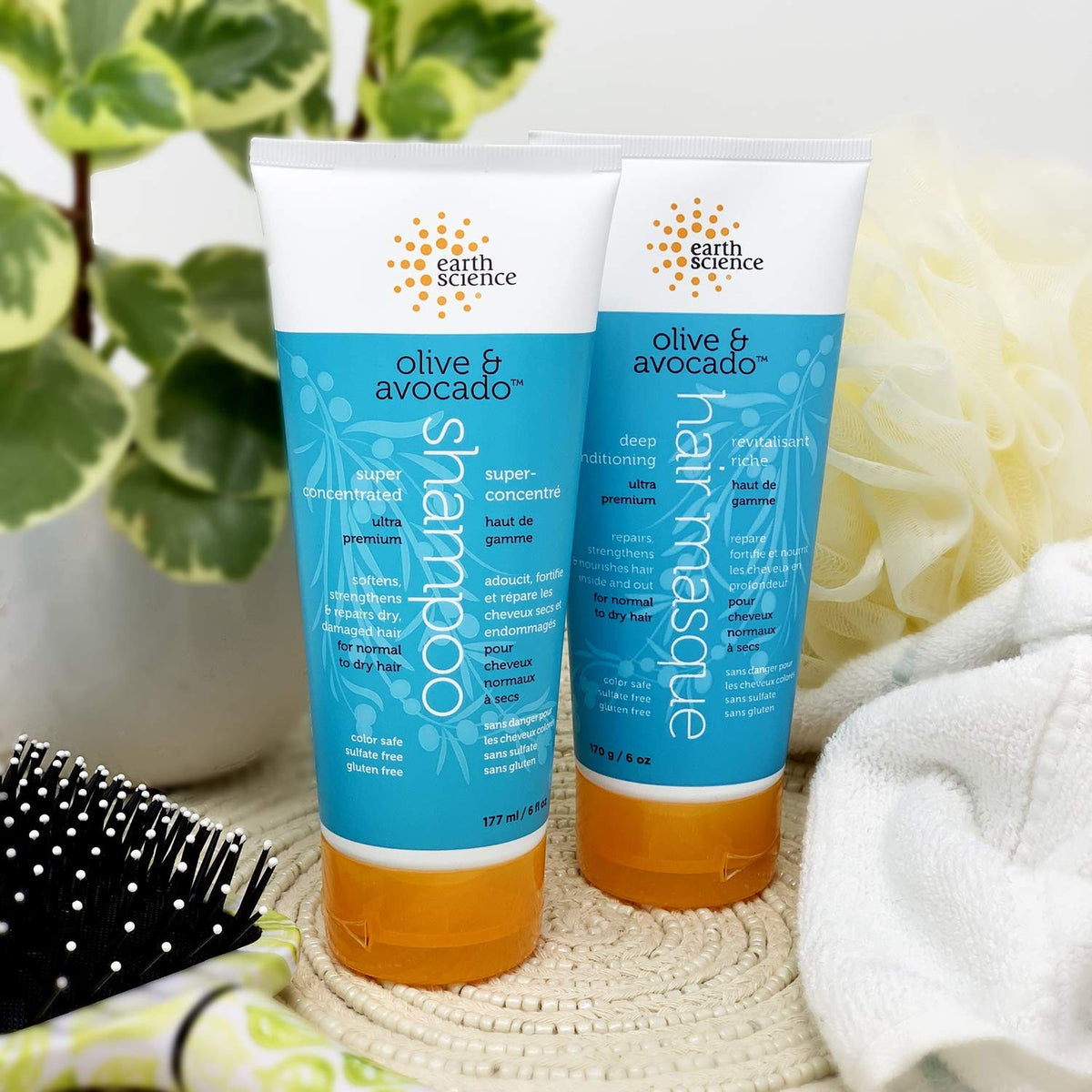 Deep Conditioning Hair Mask for Dry & Damaged Hair - Olive & Avocado, 2 Pack