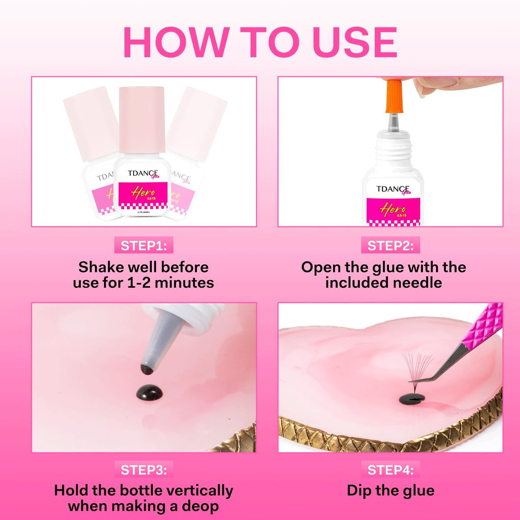 Long Lasting Lash Extension Adhesive 0.5-1 Sec Dry 7 Week Retention