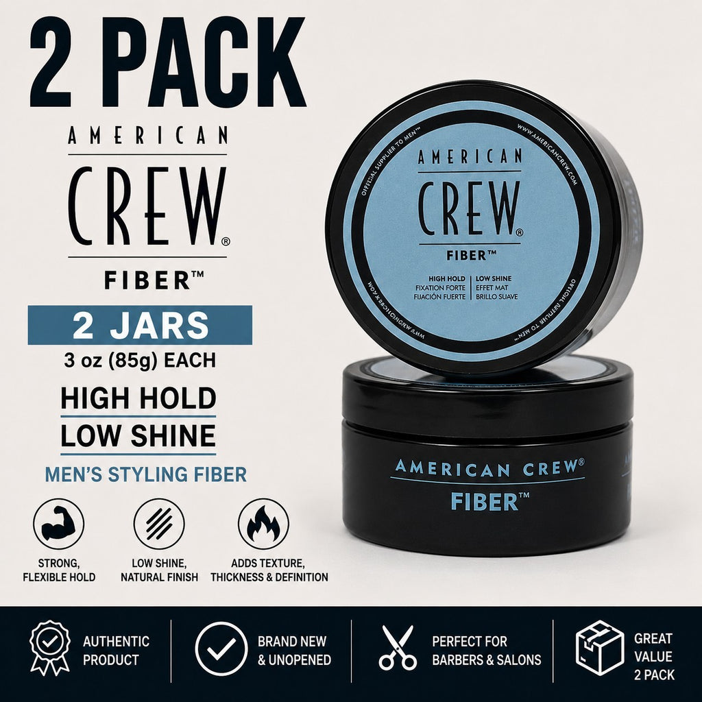 American Crew Fiber Hair Pomade 3oz Pack of 2 - High Hold Low Shine Men’s Styling