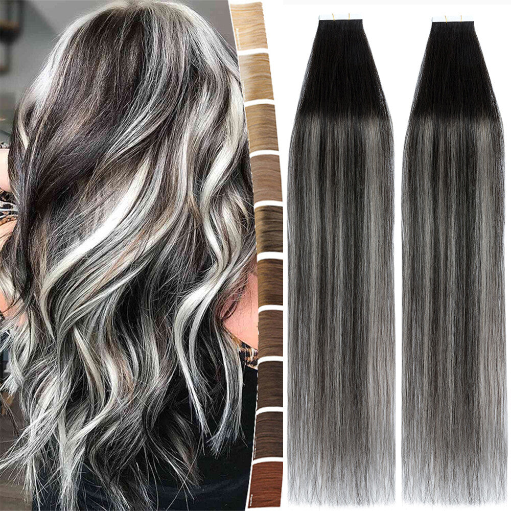 Russian Tape-In Human Hair Extensions - Thick Remy Hair, Multiple Colors & Lengths