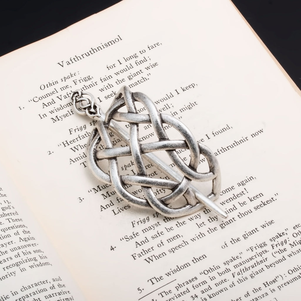 Silver Celtic Infinity Knot Hair Pin - Viking Style Hair Accessory