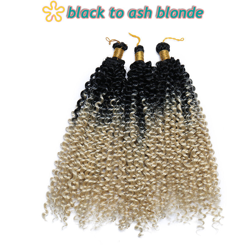 14-Inch Water Wave Crochet Hair Extensions for Black Women - Synthetic Braids