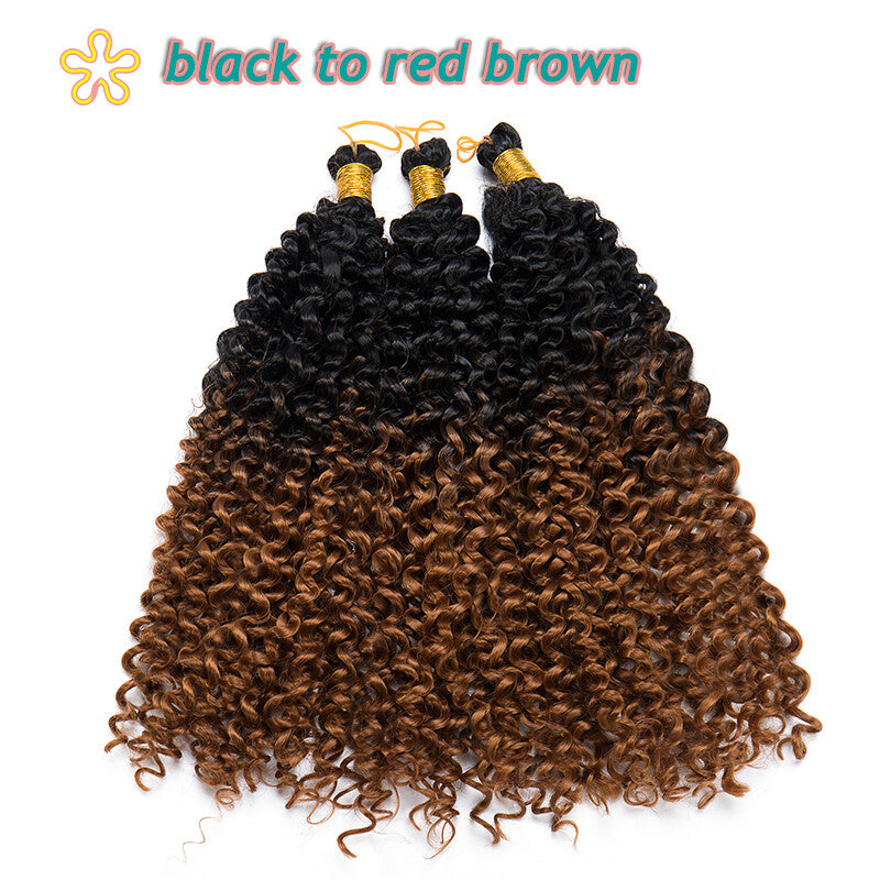 14-Inch Water Wave Crochet Hair Extensions for Black Women - Synthetic Braids