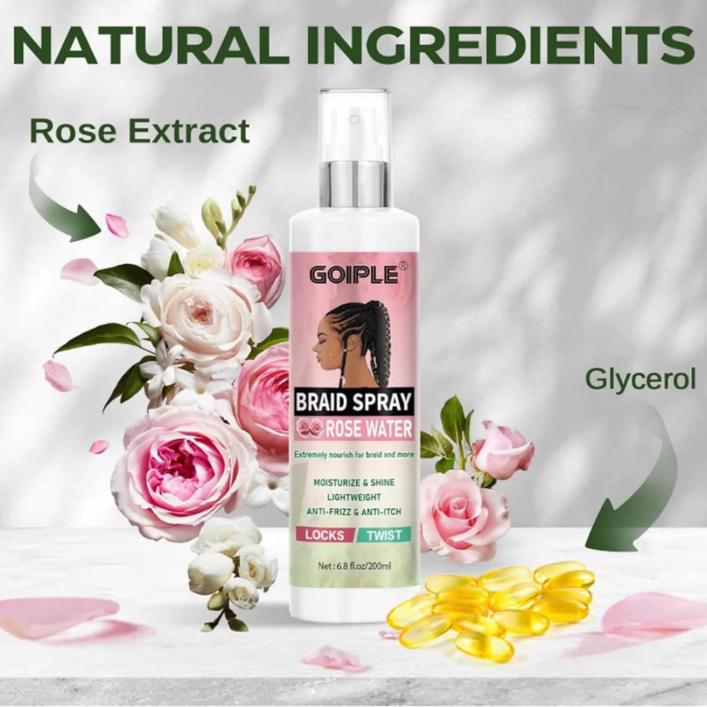 Rose Mint Braiding Spray for Dreadlocks & Hair Growth - 6.8 fl oz