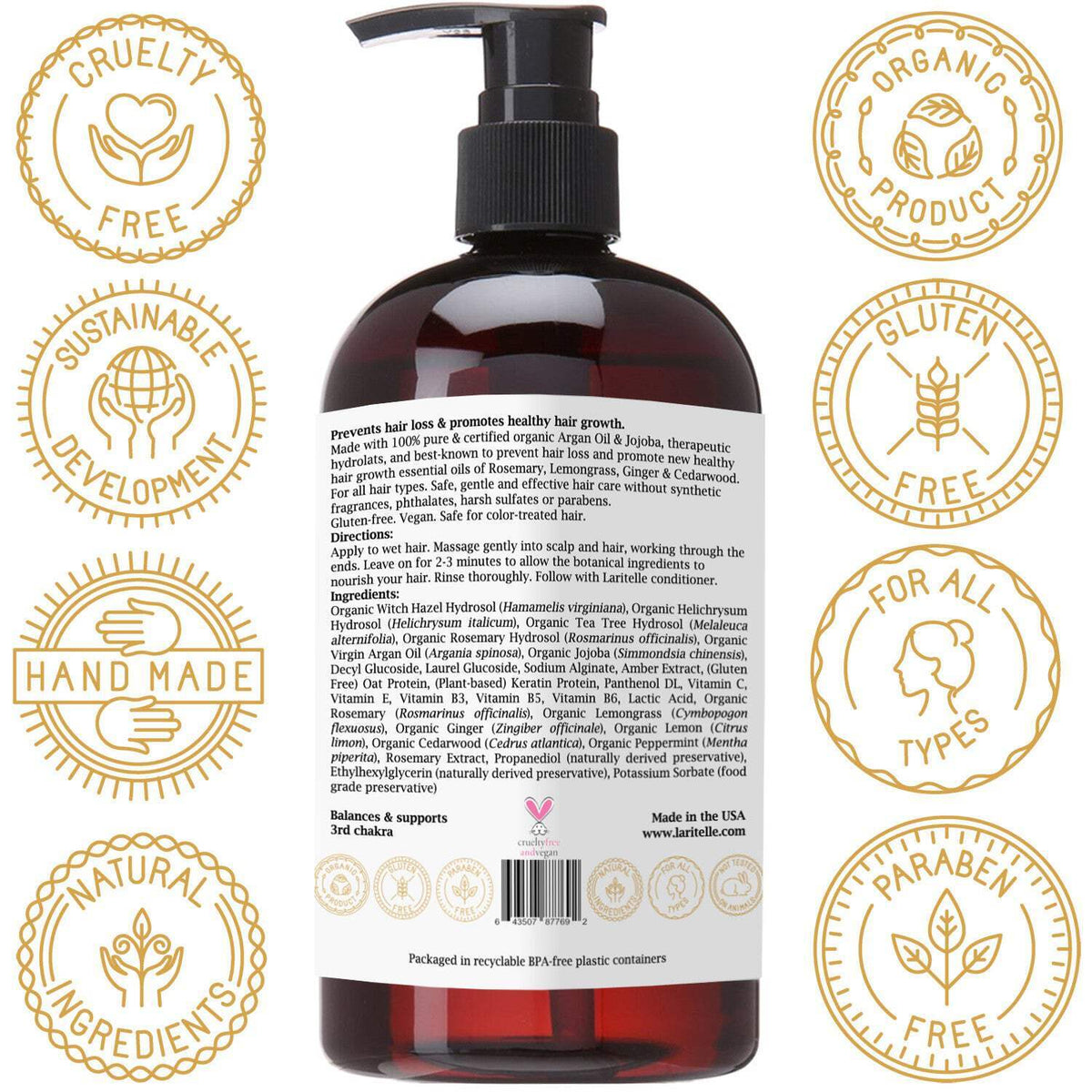 Organic Botanical Sulfate-Free Shampoo for All Hair Types - 17.5 oz