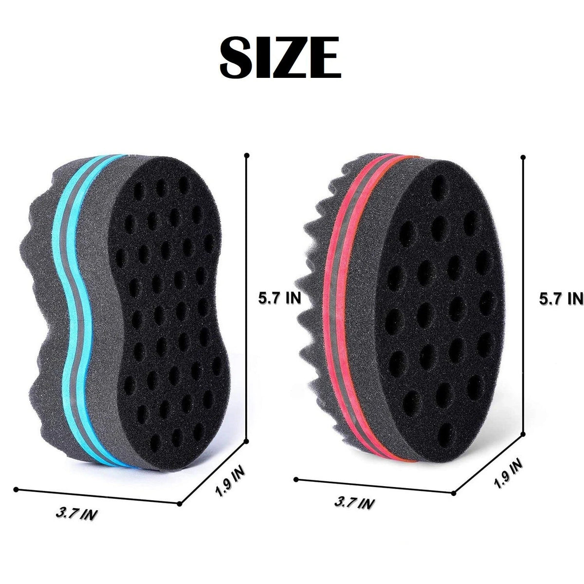 2 Black Curl Definition Sponges for Afro Hair - Texturizing & Styling