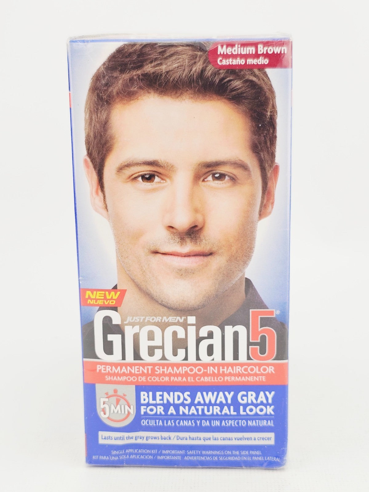 Grecian5 Medium Brown Permanent Hair Color Shampoo for Men